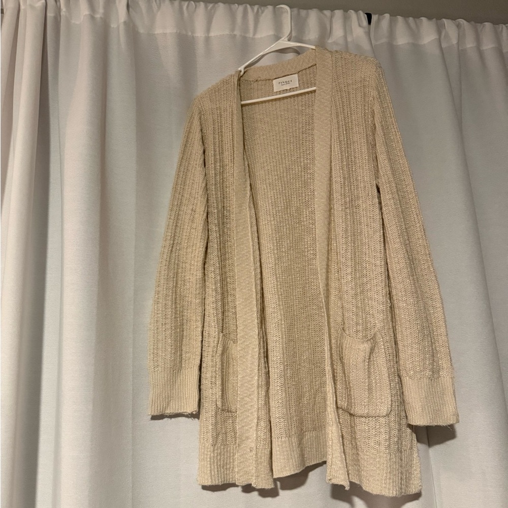 Cozy Beige Open-Front Cardigan - Picture 2 of 5